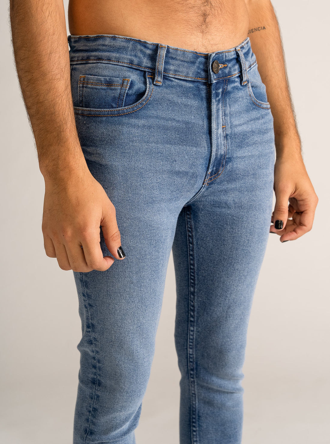 Classic Skinny Jeans, Azul Claro
