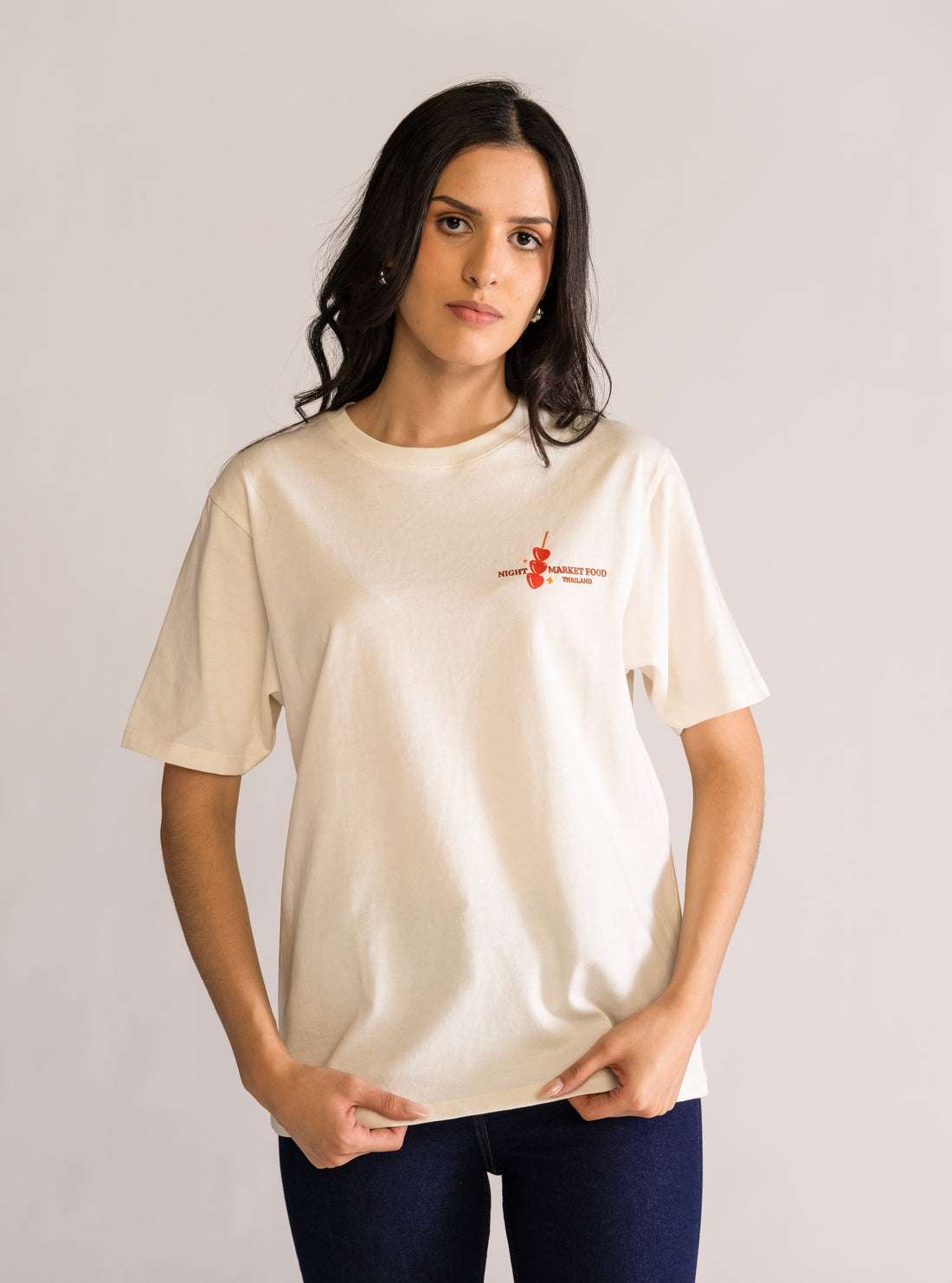 On The Go Oversized Playera, Crema
