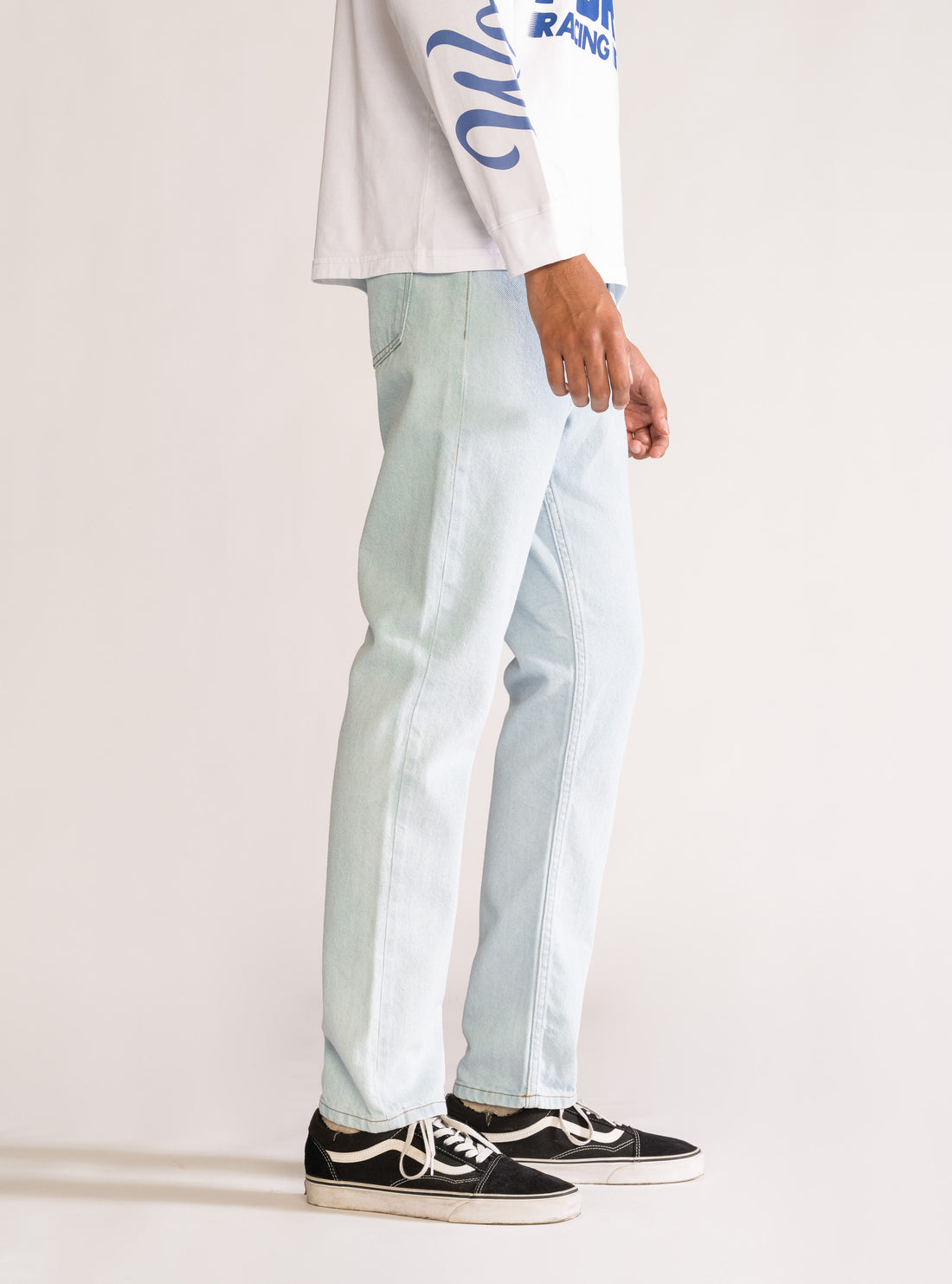 Engrained Into Regular Vintage Jeans, Celeste