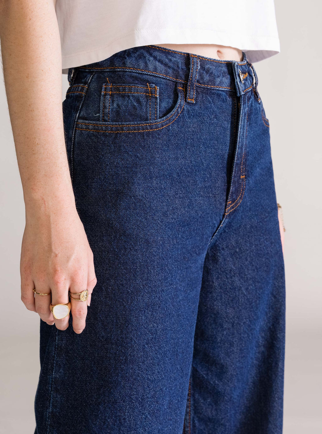 Mystical Magical Wide Leg Jeans, Azul Obscuro