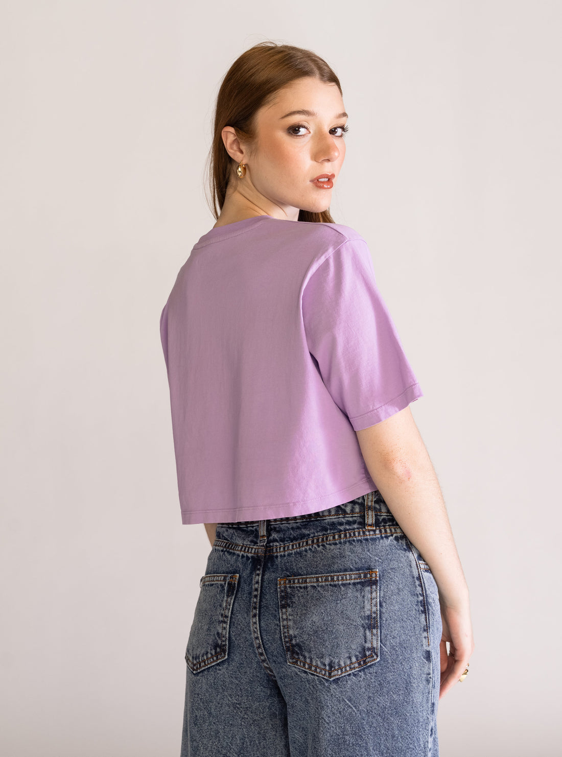 Bunny Bunny Cropped Playera, Lila