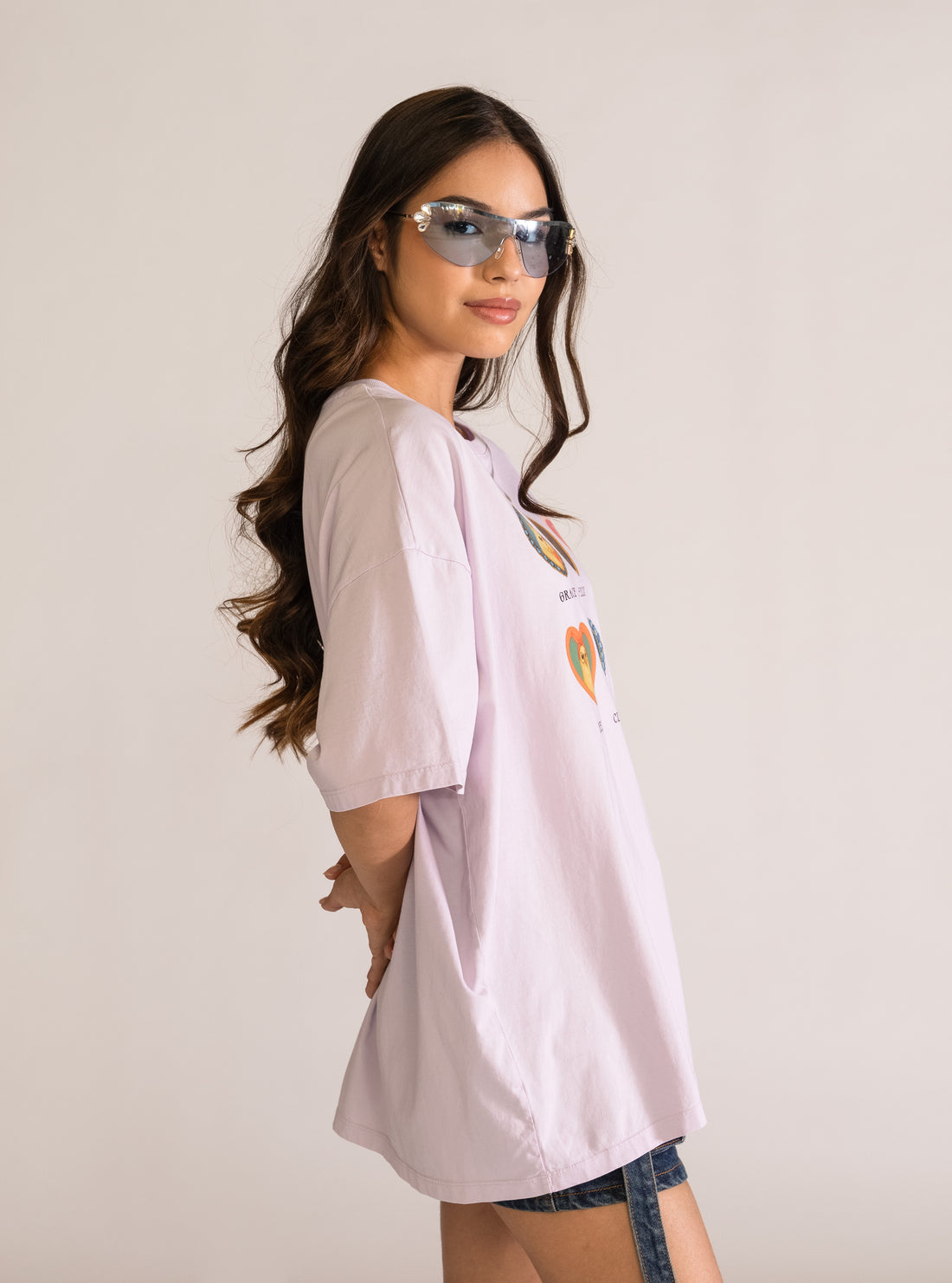 Cuties Oversized Playera, Lila