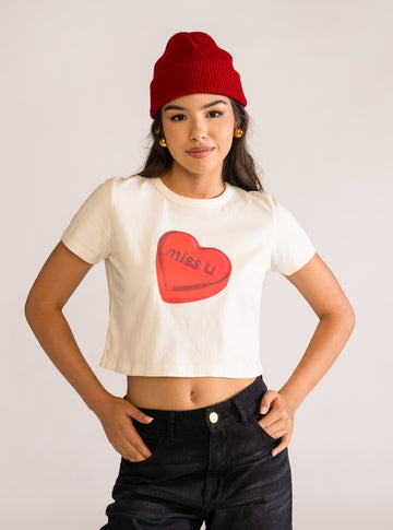 Miss U Baby Playera, Blanco Hueso