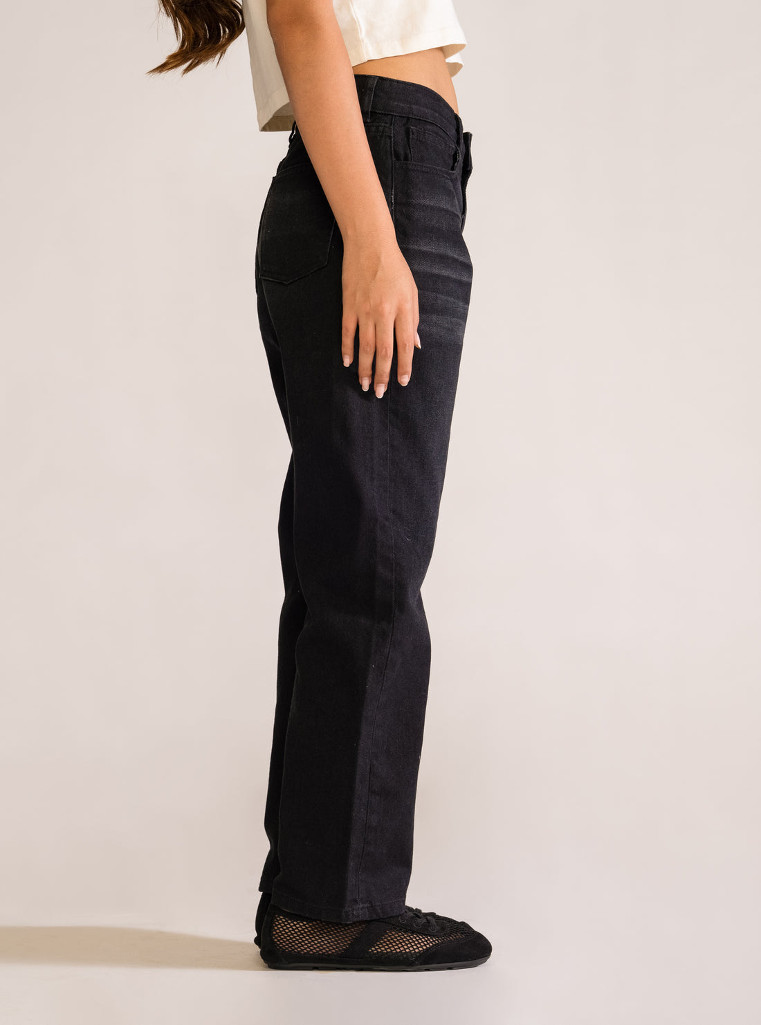 Dangerous 90's Straight Jeans, Negro