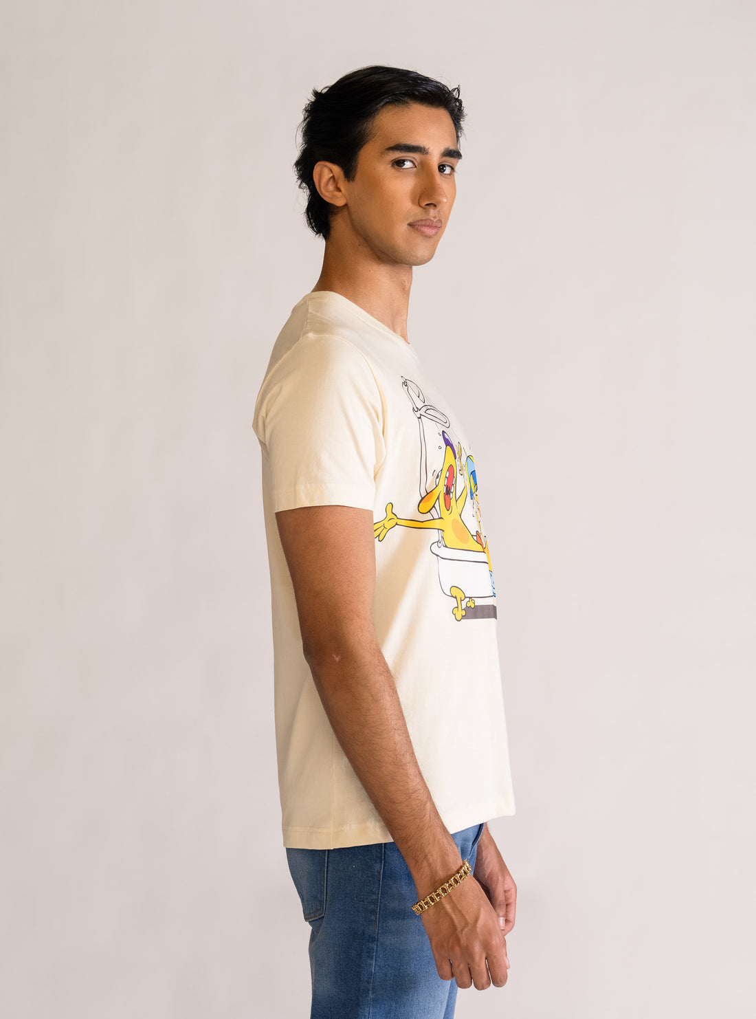 Raining Cats & Dogs Playera, Crema