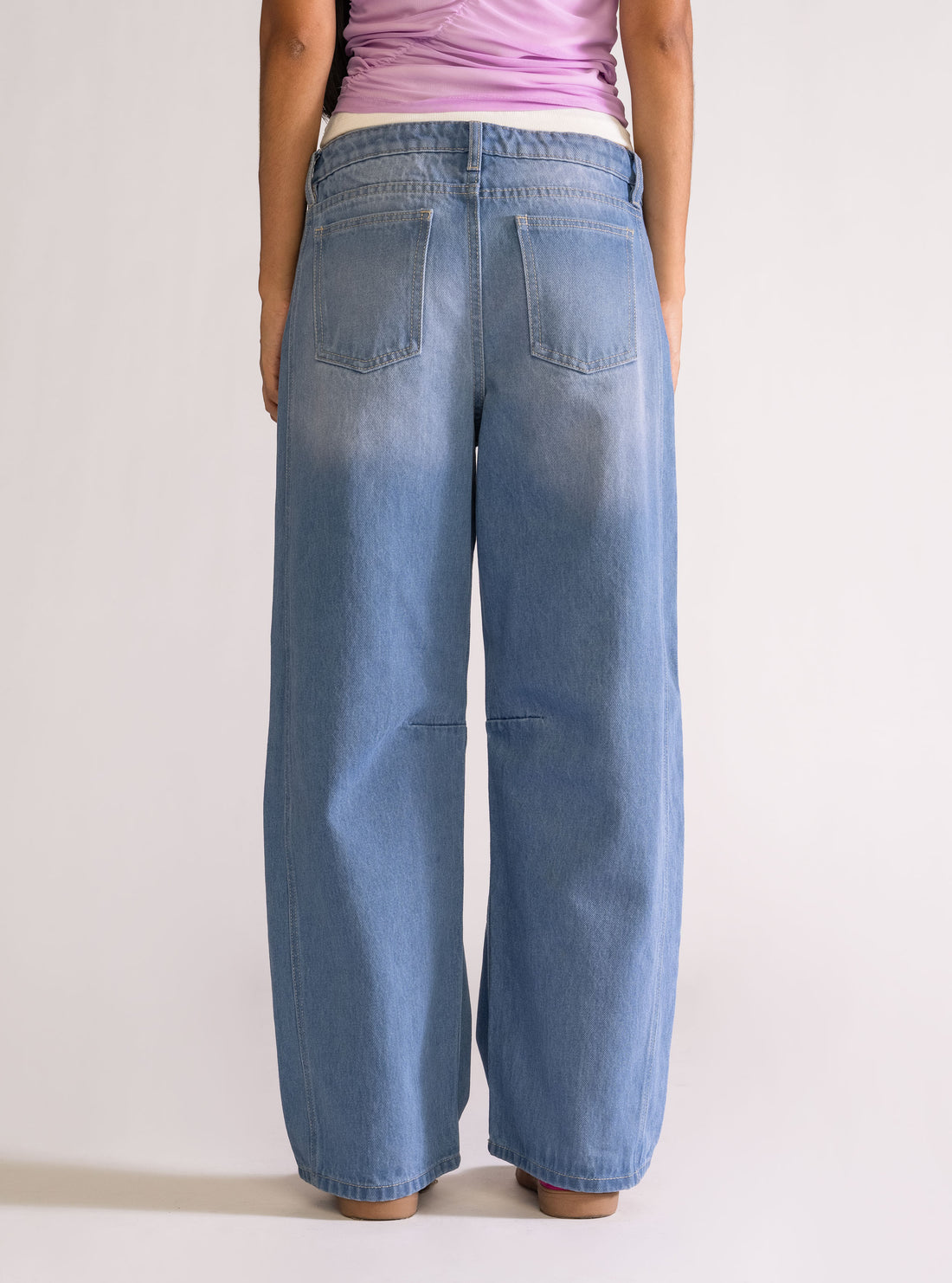Potential, Barrel Low Waist Jeans, Azul Claro
