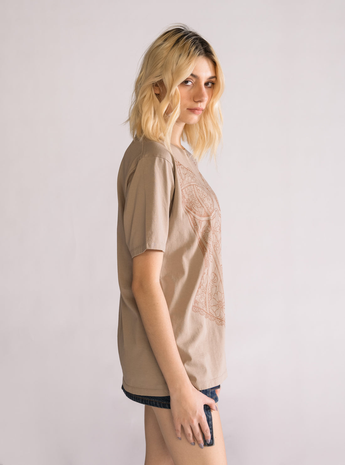 Corset Semi Over Playera, Beige