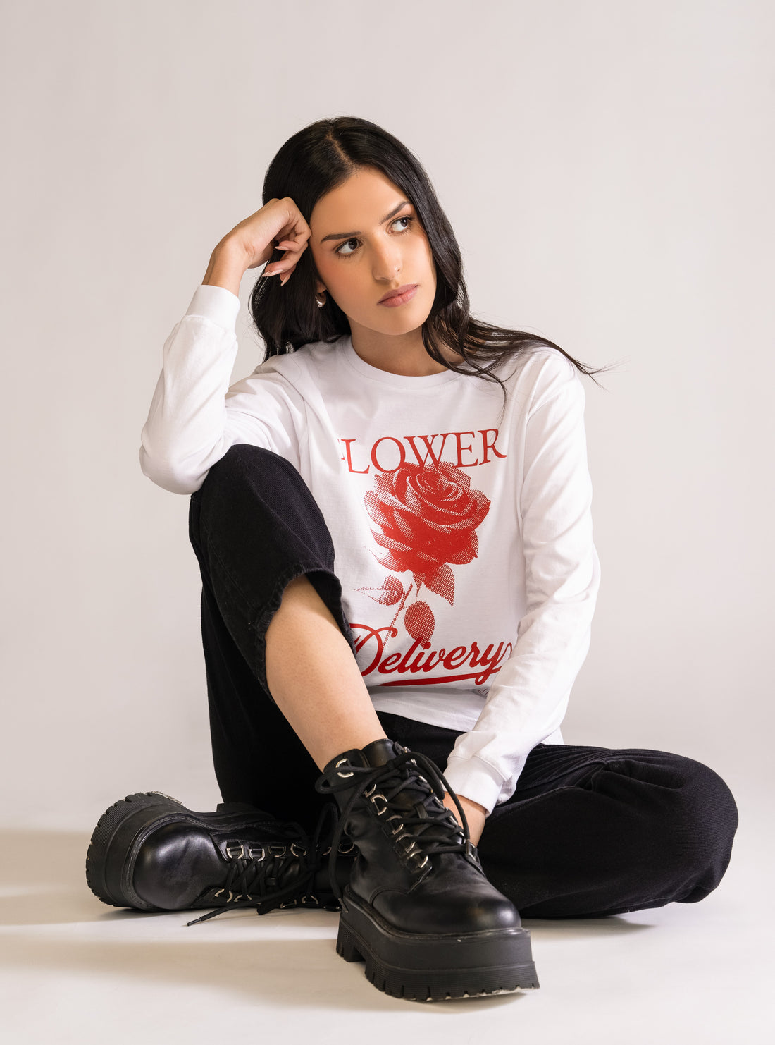 Flower Delivery Playera, Blanco