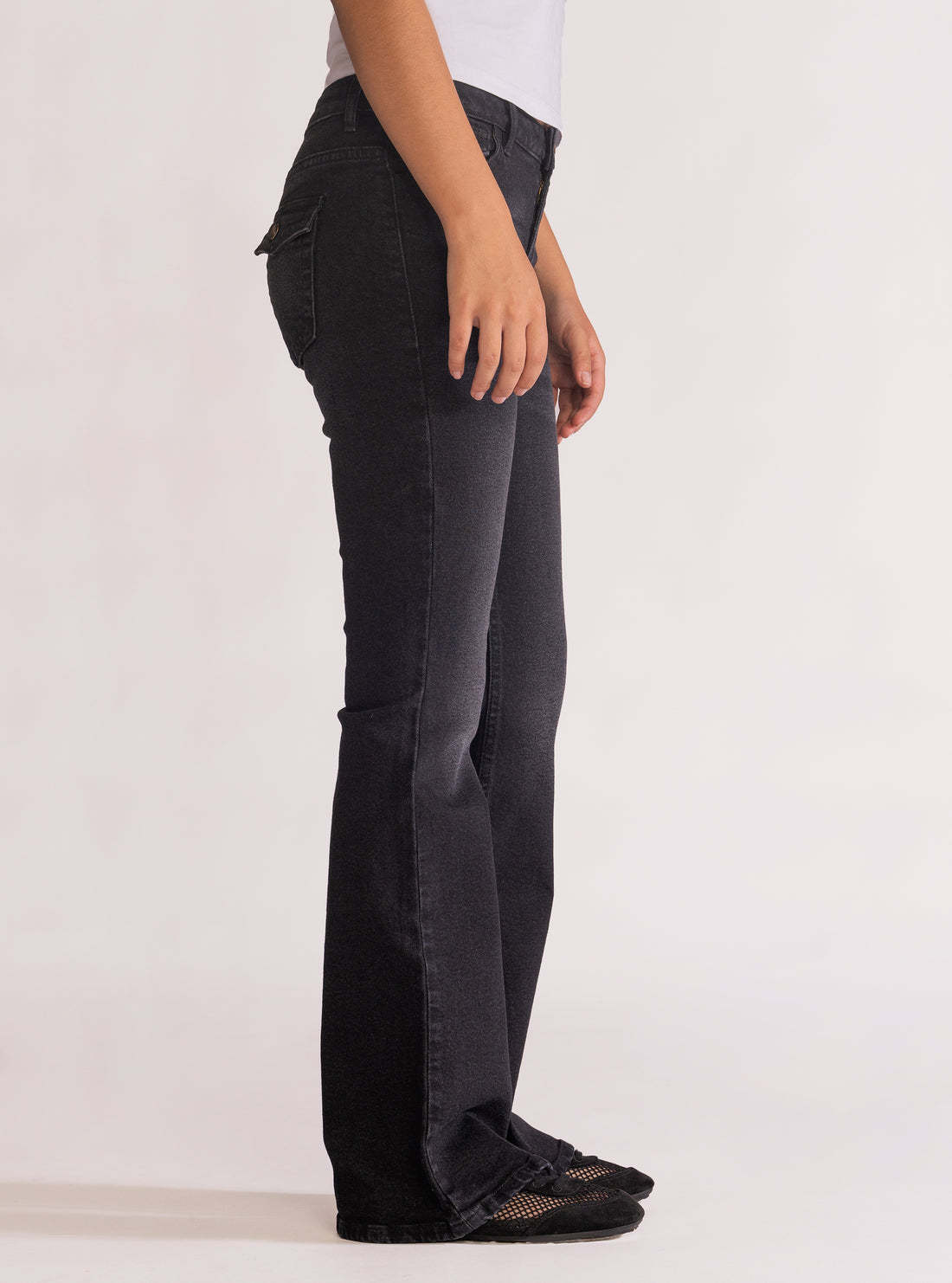 Rodeo Bell Bottom Jeans, Negro