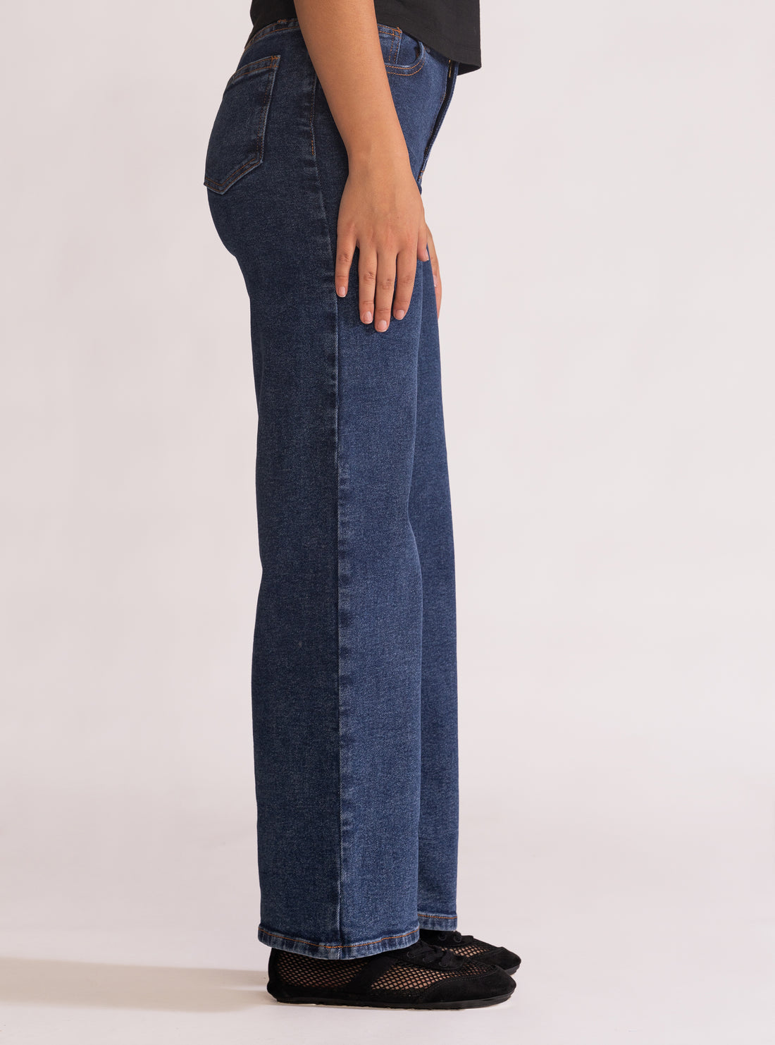 Lush Life Wide Leg Jeans, Azul Obscuro