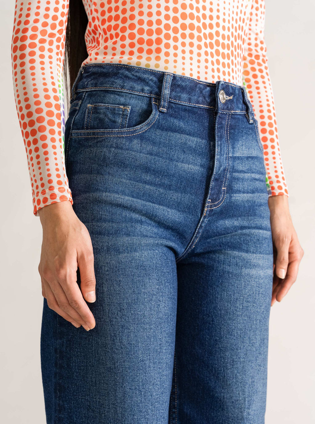 Bang Bang Wide Leg Jeans, Azul Obscuro