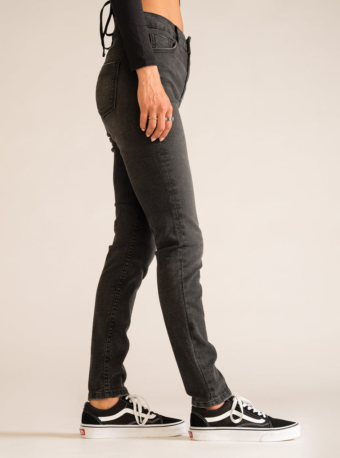 Snake Dance Skinny Jeans, Negro